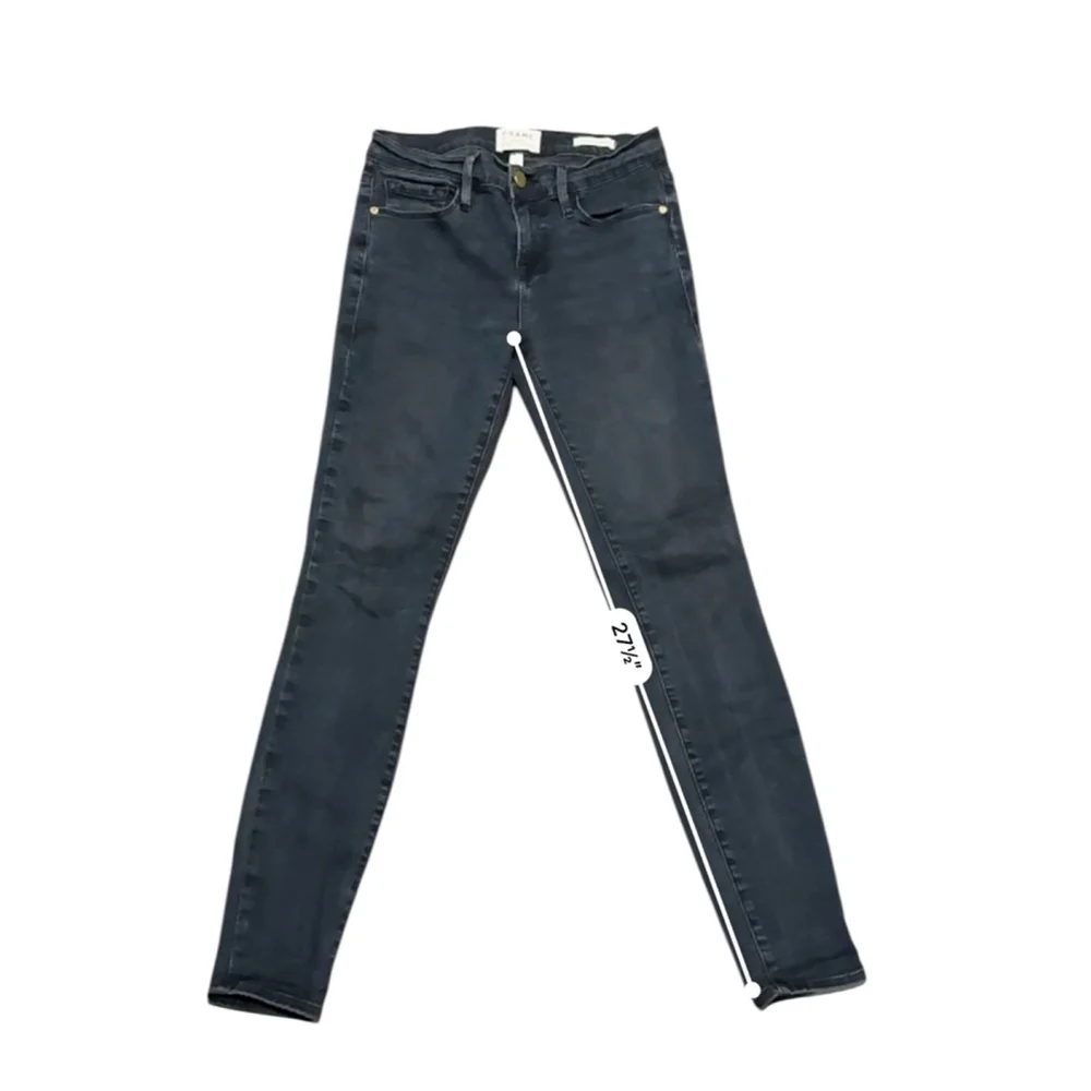 Frame Denim Women’s Le Skinny de Jeanne Jeans Size 26 Faded Black - Picture 7 of 9